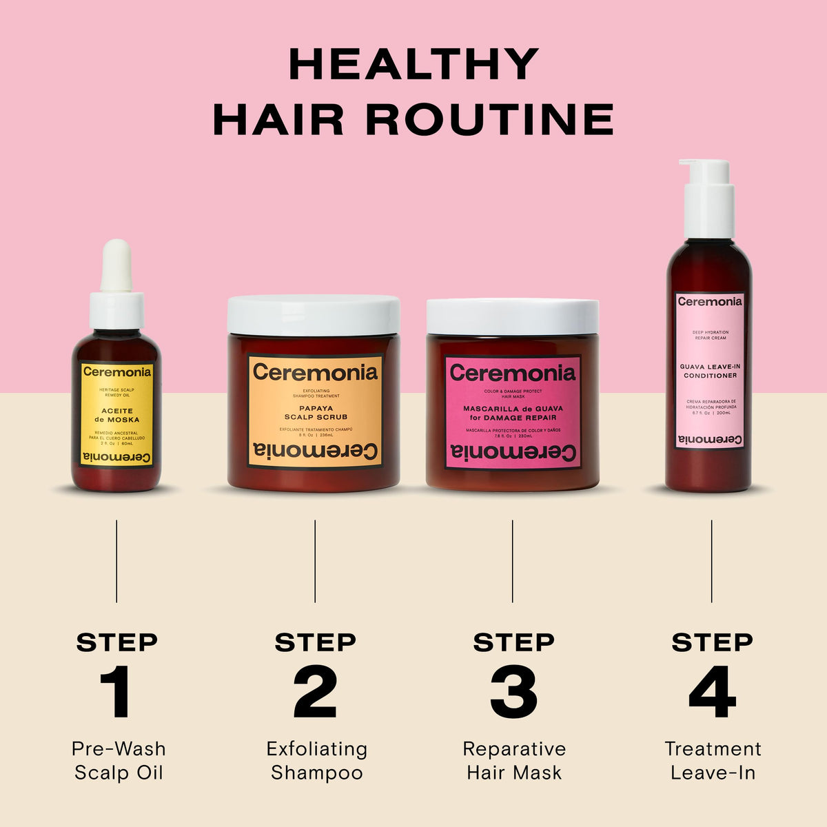Ceremonia Guava Leave-In Conditioner | Deep Hydration Repair Cream for Damaged & Frizzy Hair | Boosts Shine, Reduce Frizz with Avocado Oil, 13.18 fl oz