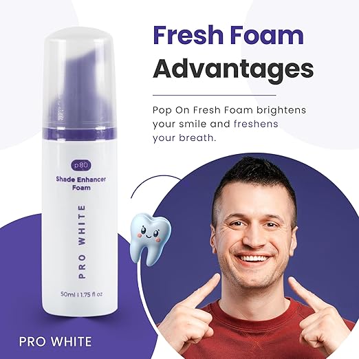 Whitening Foam - Tooth Whitening Foams for a Clean & Radiant Smile- Teeth Enhancer with a Gentle Formula Ideal for Everyday Use- Refresh Your Smile with Easy-to-Use Whitening Foam- 50ml- 2 Pack