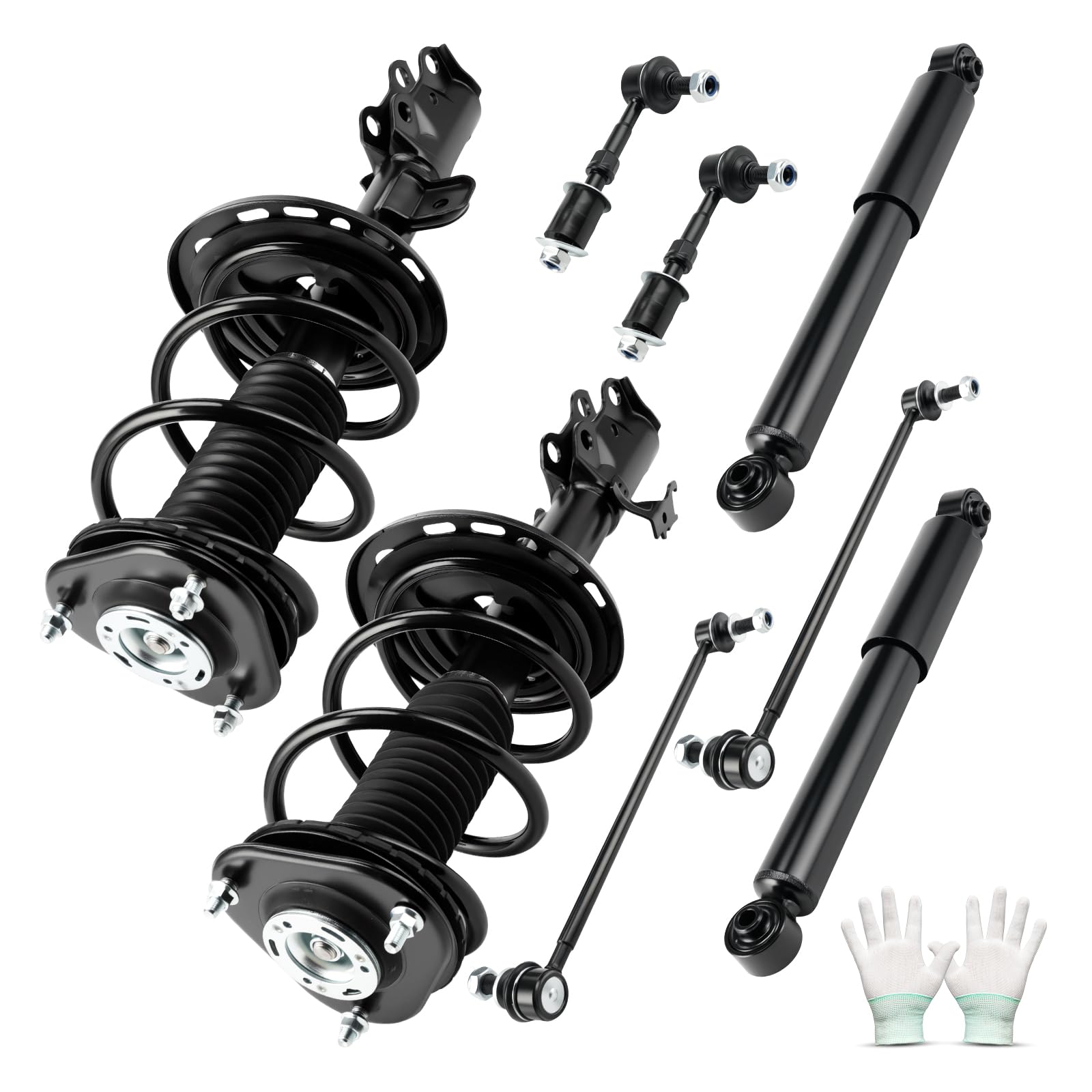 Kax Front/Rear Struts And Sway Bar Links Kits Compatible With 2009-2012 Toyota Rav4 2.5L 2006-2008 Toyota Rav4 2.4L,Quick Comple