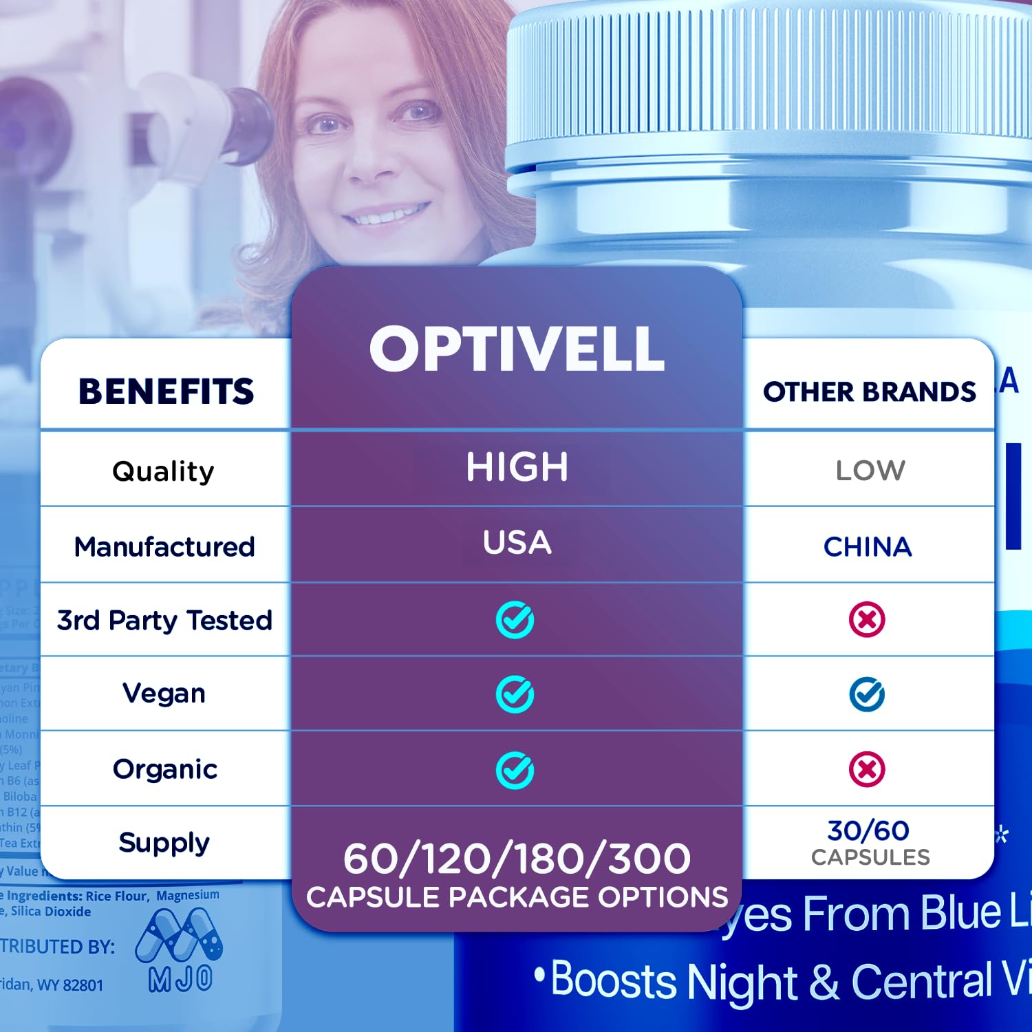 (2 Pack) Optivell Eye Capsules, Official Optivell Eye Vitamin Pills with All Natural Ingredients, Advanced Vision Formula Supplement Pills Supporting Ocular Health & Wellness Naturally (120 Capsules)