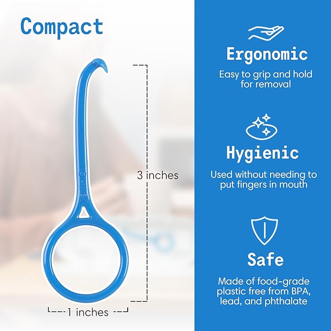 OrthoKey Aligner Remover - Versatile Clear Aligner & Retainer Removal Tool - Hygienic Invisalign Remover, Denture Grabber - Portable & Durable, Fits Dental & Aligner Cases - (Blue, 1-Pack)