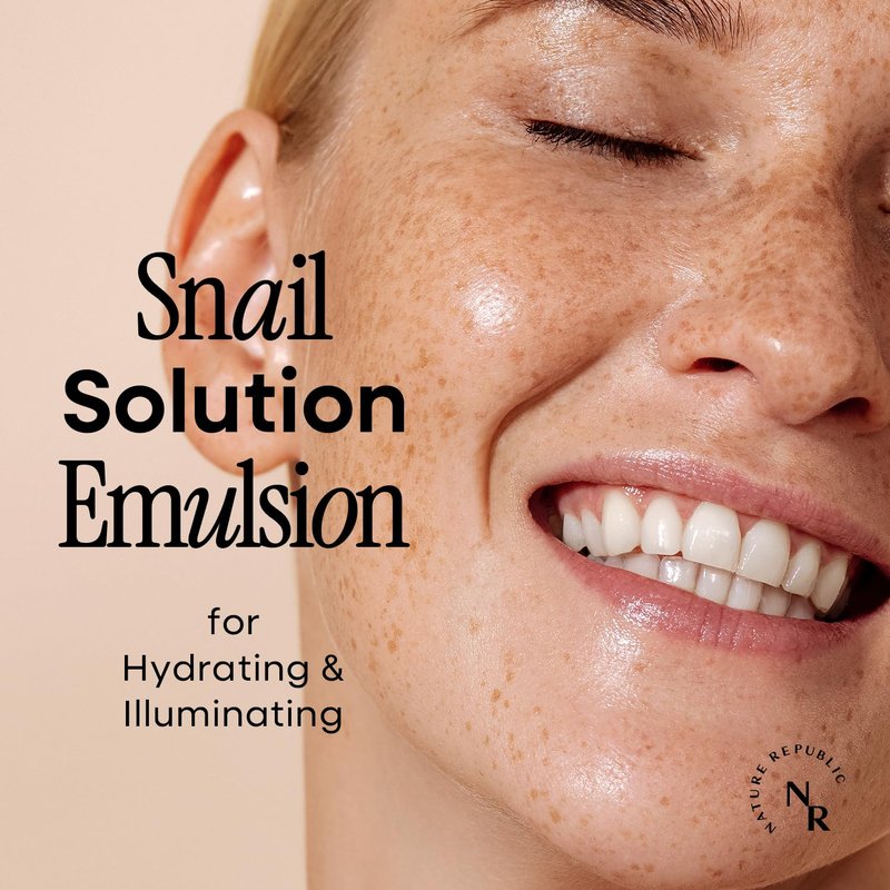Nature Republic Snail Mucin Emulsion – Korean Moisturizer with Niacinamide, for Glowing Skin, Anti-Aging Korean Skincare, 120mL / 4.02 Fl.Oz