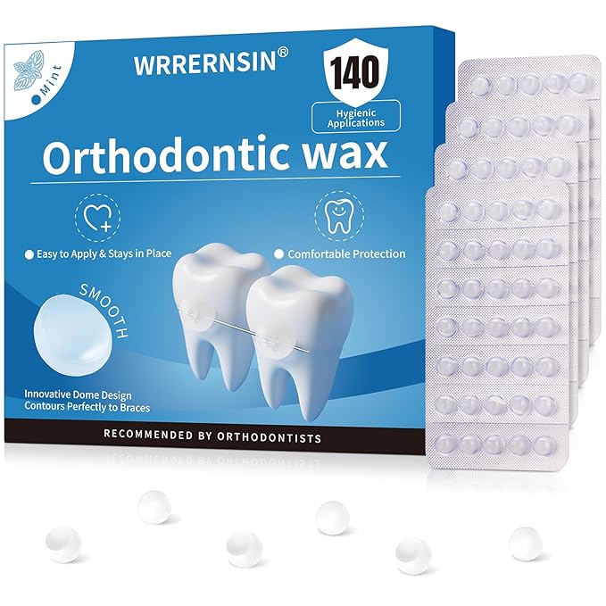 Braces Wax Dots Orthodontic Wax for Braces 140 Individual Hygienic Packaging Dental Kit Oral Care Mint