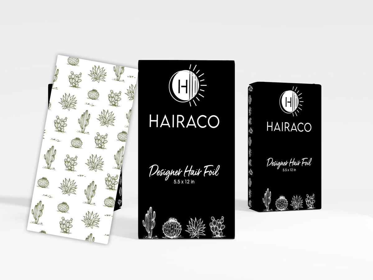 Hairaco Oversized Designer Hair Foils - 500 pre cut single sheet 5.5x12 inches - Succulent/Cactus Western Desert Collection