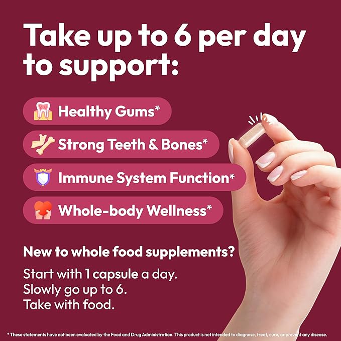 Gum Restore - Gum Care + Teeth Vitamins - Gum Health & Oral Health - Supports Receding Gums & Gum Care - Dental Vitamins for Adults – 180 Capsules, Non-GMO Gum Health Supplements