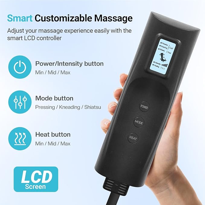 Leg Massager with Heat, FSA Eligible HSA Air Compression Leg Massager for Blood Circulation and Pain Relief,Muscle Fatigue,Cramps,Swelling and Edema
