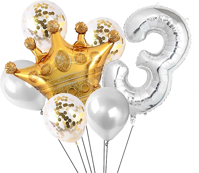 40 Inch Silver Number Balloons, Helium Mylar Foil Number Balloons for Birthdays, Number 3 Balloon for Party Wedding Bachelorette Birthday Bridal Shower Anniversary Celebration Party Decorations