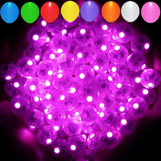 Aogist 200pcs Pink Balloon Light,Long Standby Time Waterproof Mini Ball Light,Round LED Flash Lamp for Paper Lantern Balloon Party,Wedding,Birthday,Festival,New Year and Christmas Decorative