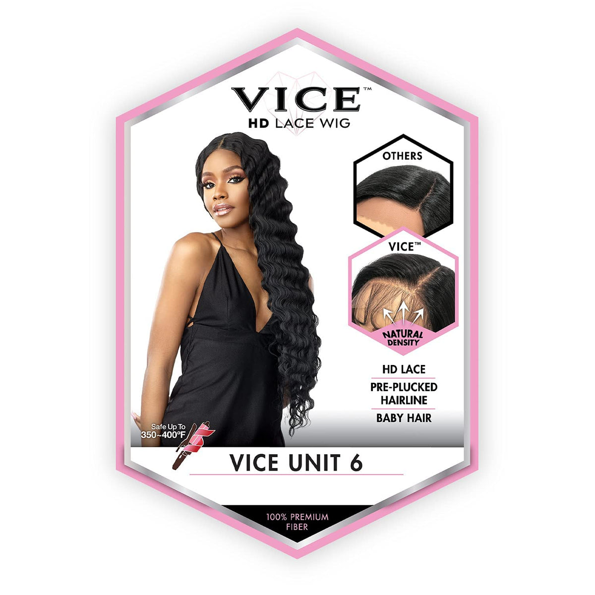 Sensationnel Vice Lace Front Wig-Unit 6, 1B OFFBLACK