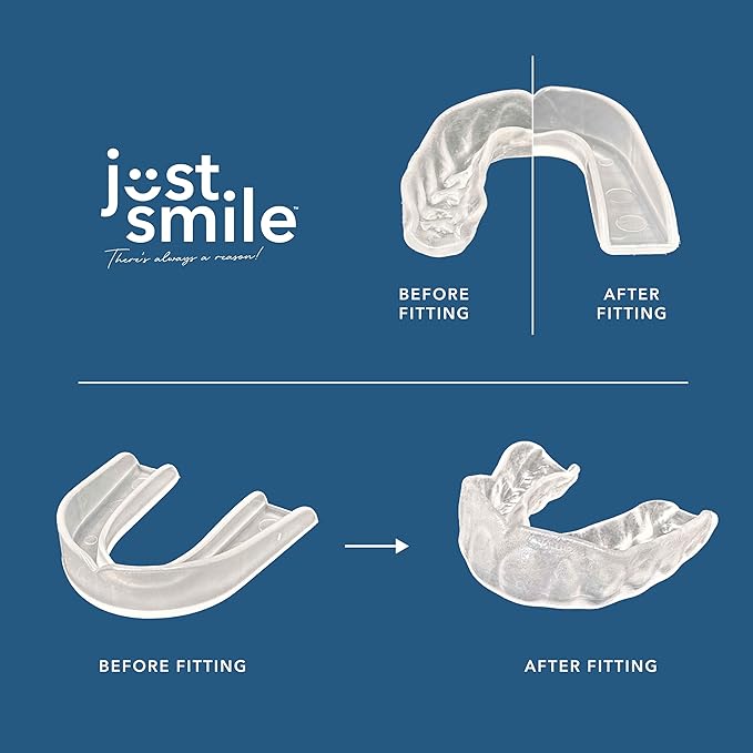 Just Smile Night Guard 2 Pack - Mouth Guard for Teeth Grinding & Clenching Teeth, Moldable & Custom Nightguard for Grinding (Clear)