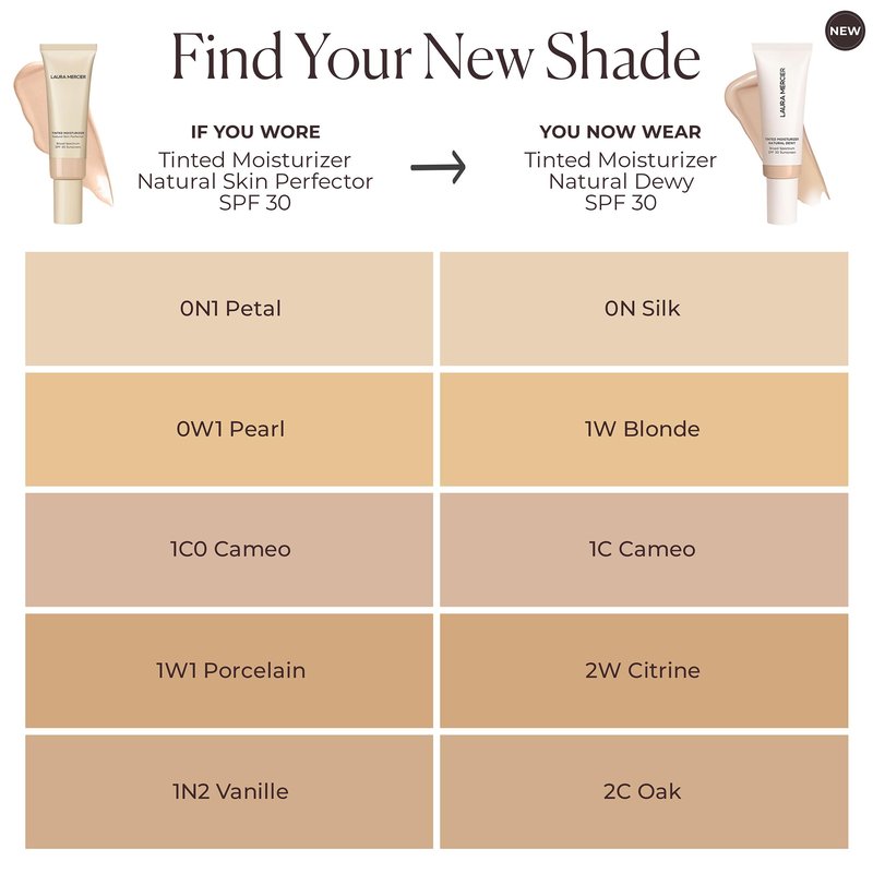 Laura Mercier Tinted Moisturizer Natural Dewy with SPF 30: 24HR+ Hydration, Long Lasting, Sheer to Light, Buildable Coverage, Dewy Finish, Improve Skin Tone and Texture, Skin Tint, Cameo