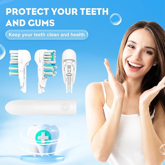 8X Electric Spin Toothbrush Heads Replacement Sensitive Dual Clean Rotating Sets Fit for Braun Oral B Cross Power 4732 3733 4734 Family Bathroom Necessary