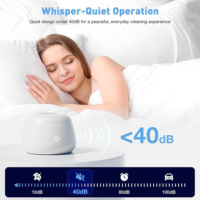 2026 Ultrasonic Retainer Cleaner Machine - 48kHz Dental Cleaning Pod for Denture, Mouth Guards, Aligner, Night Guards, Braces, Jewelry, Toothbrush, Sonic Dental Cleaner with 200ML Capacity