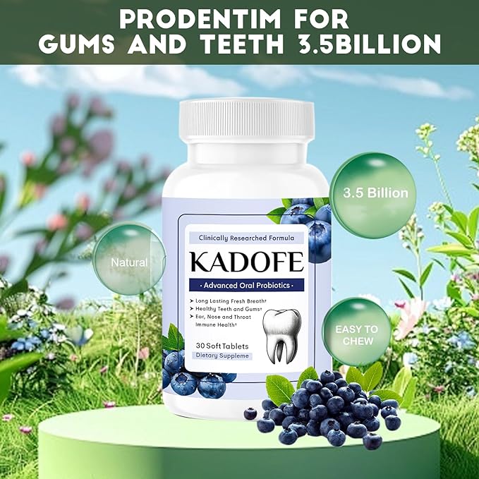 Oral Probiotics for Teeth and Gums & Fresh Breath - Gum Restore & Bad Breath Treatment for Adults |3.5 Billion Advanced Oral Probiotics for Bad Breath, Chewable 30 Tablets (Avocado-1pcs)