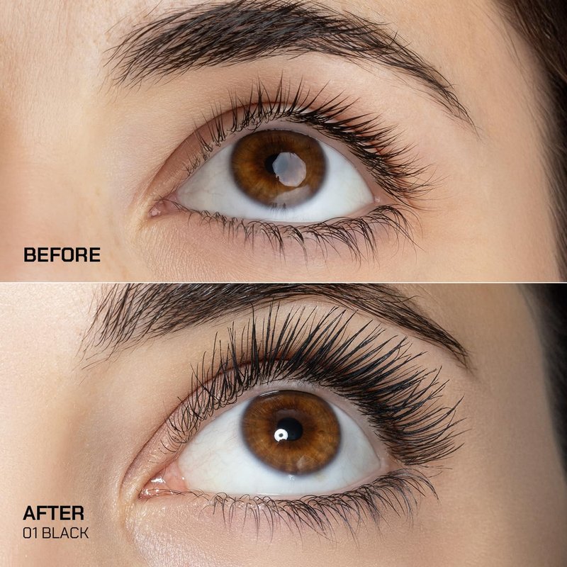 Radiant Professional Lengthening Mascara with brush – Smudge-Proof Curl Mascara Volume and Length for Sensitive Eyes, Cruelty Free, Ideal for Mature & Young Women, 0.43 oz (01 Black)
