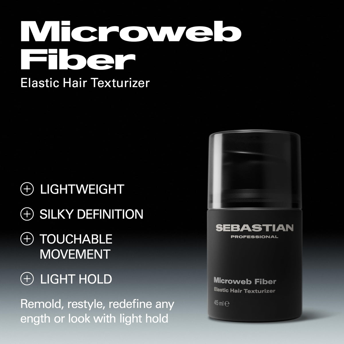 Sebastian Professional Styling Microweb Fiber Texturizer | Remoldable, Silky Soft Finish, & Flexible Hold | Travel Size, 1.5 fl oz | Packaging May Vary