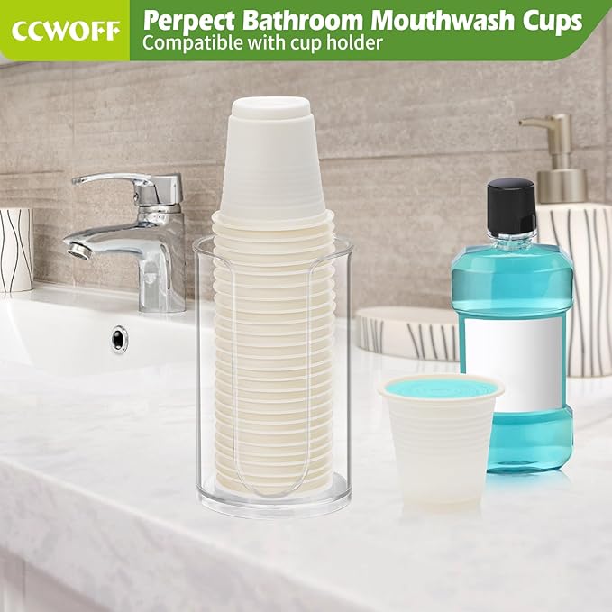[500 Pack 3 oz Bathroom Cups, 100% Compostable Cups, Biodegradable Eco Friendly Cups, Mouthwash Cups for Rinsing Mouth, Shot Cups Disposable for Tasting, Drinking, Party and Events