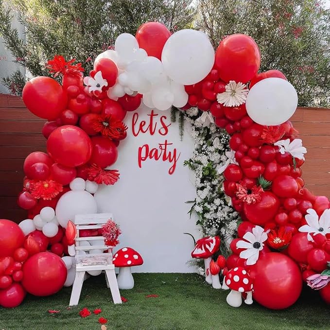 Captank Red Balloons Double Stuffed Dark Red Different Sizes Balloon Garland Arch Kit For Christmas Birthday Anniversary Wedding Proposal Bridal Shower Party Decoration