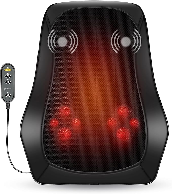 COMFIER Christmas Gift for Men Women,Back Massager with Heat, Shiatsu Neck and Back Massager with Heat for Back Pain, Soothing Heating & 3D Kneading Massage Pillow