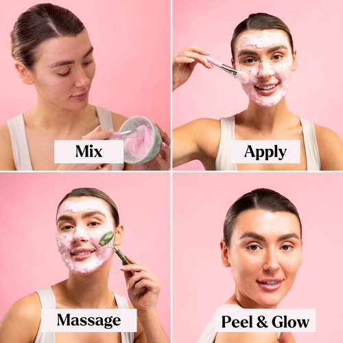 Jelly Face Mask for Facials - 24K Gold + Rose + Hyaluronic Acid (Pack of 3) - Hydrating Brightening & Nourishing - Free Jade Roller & Spatula - Professional Hydrojelly Masks - For Vajacial - 69 Oz Jar