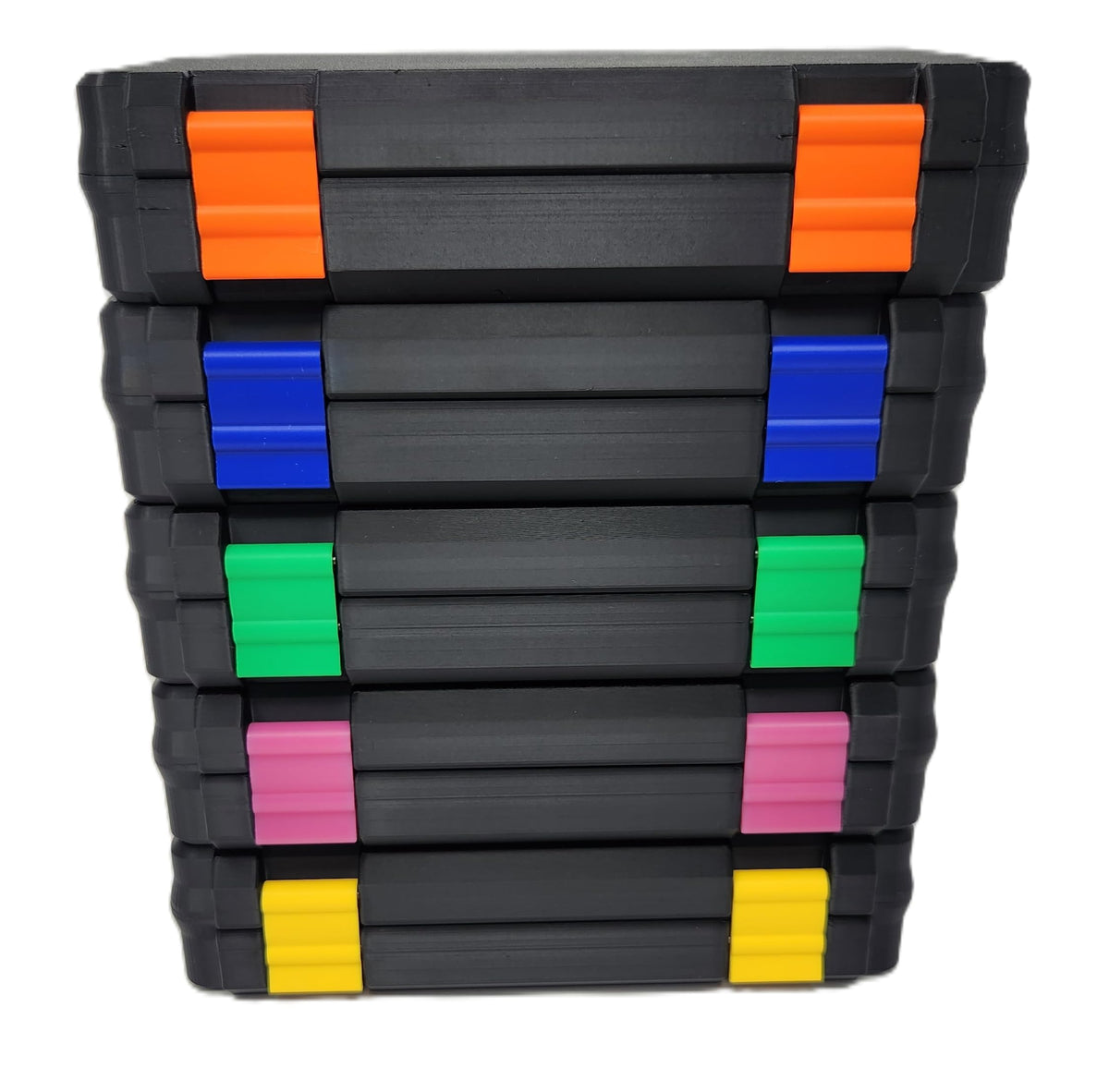3D Printed - 3ml Vial Storage Case - Freezer Safe Hard Shell Peptide Case for Home, Fridge, Travel (Black/Blue, 50 3ml Vials)