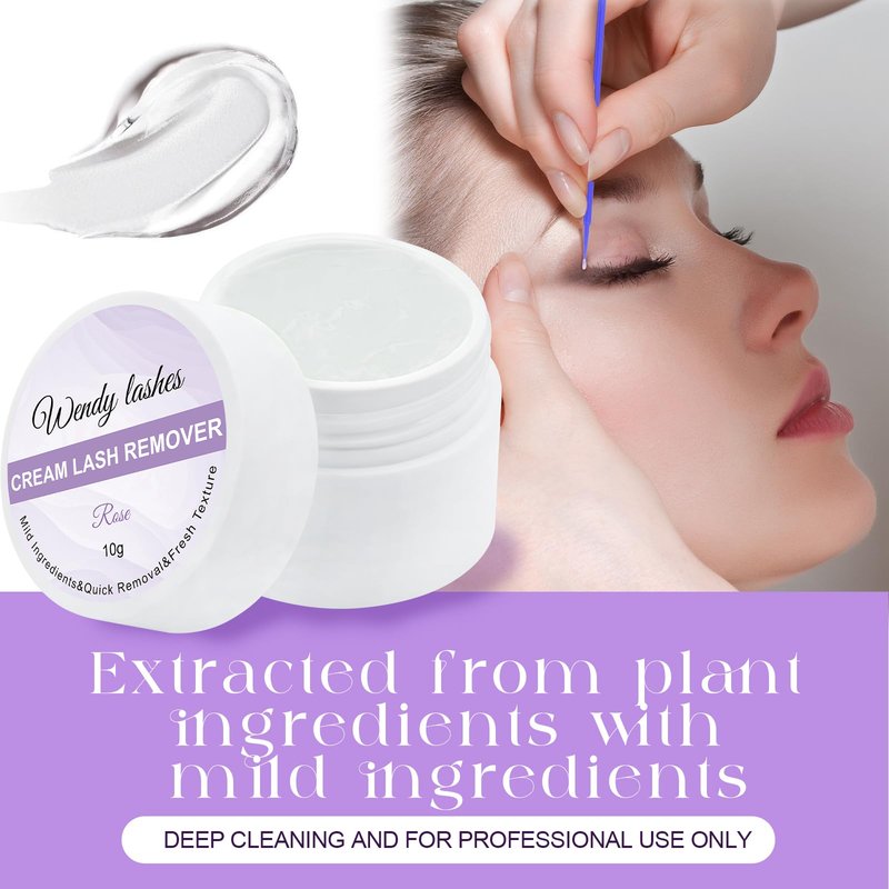 Lash Extension Remover Cream Eyelash Extension Remover Low Irritation Dissolves Powerful Eyelash Glue Remover for Salon Lash Glue Remover(Rose 10g)