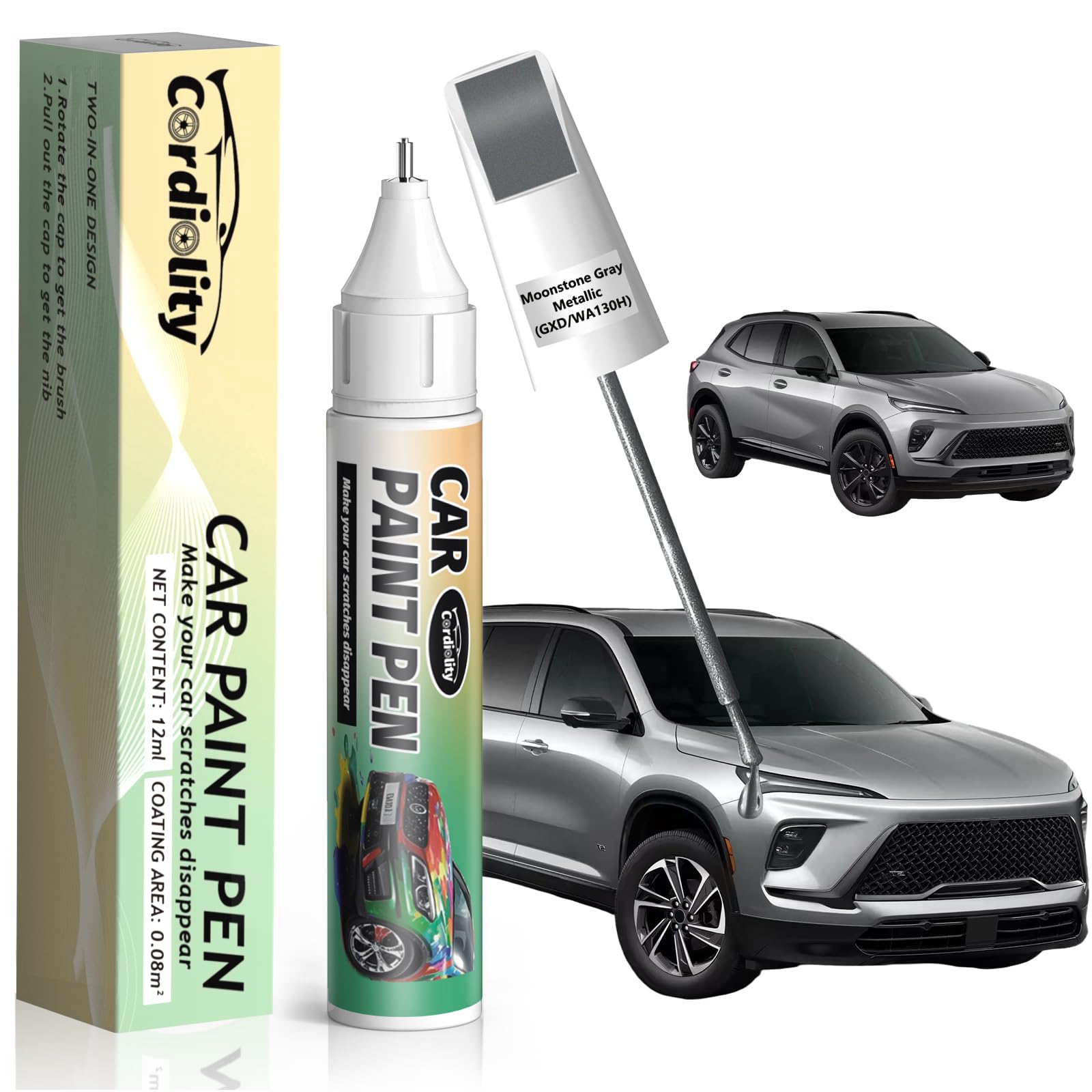 Moonstone Gray Metallic(GXD/WA130H) Touch Up Paint Pen for Buick,Car Paint Scratch Repair Pen Quick and Easy Fix Auto Paint Scra