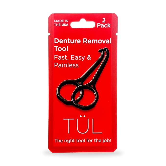 Denture Removal Tool | Made in the USA | Black 2 Pack | Top Denture Accessories