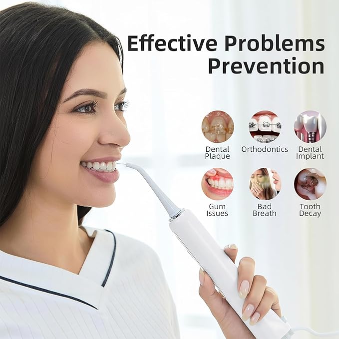 Professional Flossing Electric Toothbrush with Water Flosser, Water Flossers for Teeth 2 in 1 Toothbrush and Water Flosser Combo, Sonic Electric Toothbrush Cordless Flossing Brush (White)