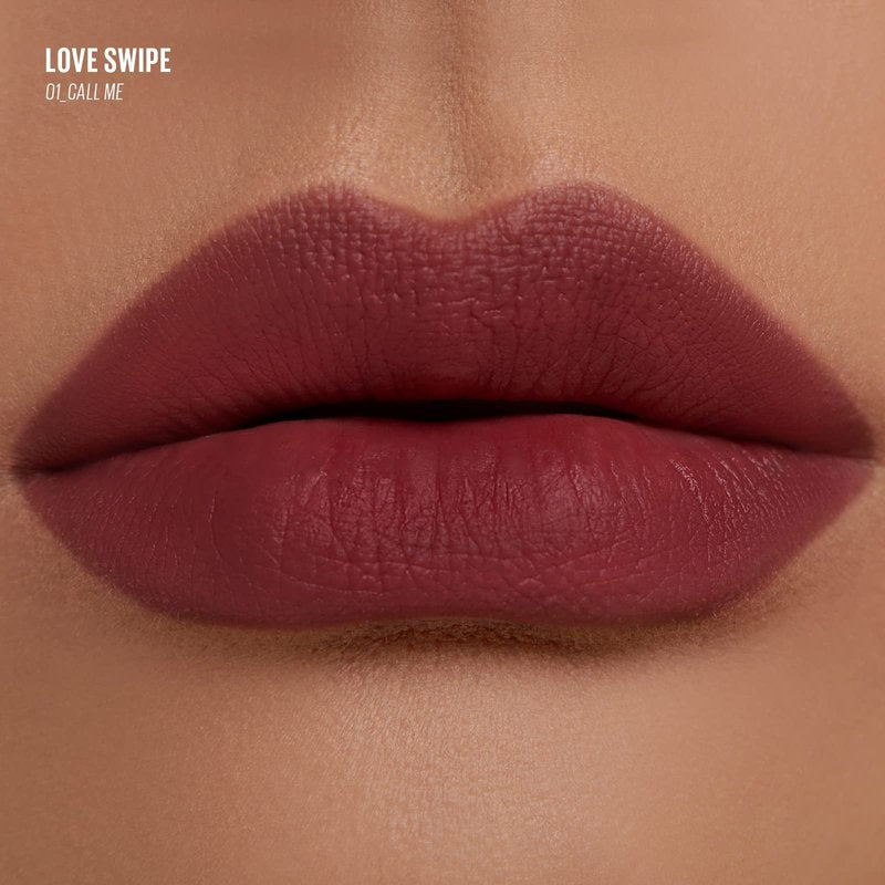 Kaja Lip Mousse - Love Swipe 01 Call Me | with Raspberry Seed Oil and Vitamin E, Buildable, Blendable, Moisturizing, Velvet Finish, Weightless Texture, Deep Shades, Vivid Color, Long Lasting, 0.22 Oz