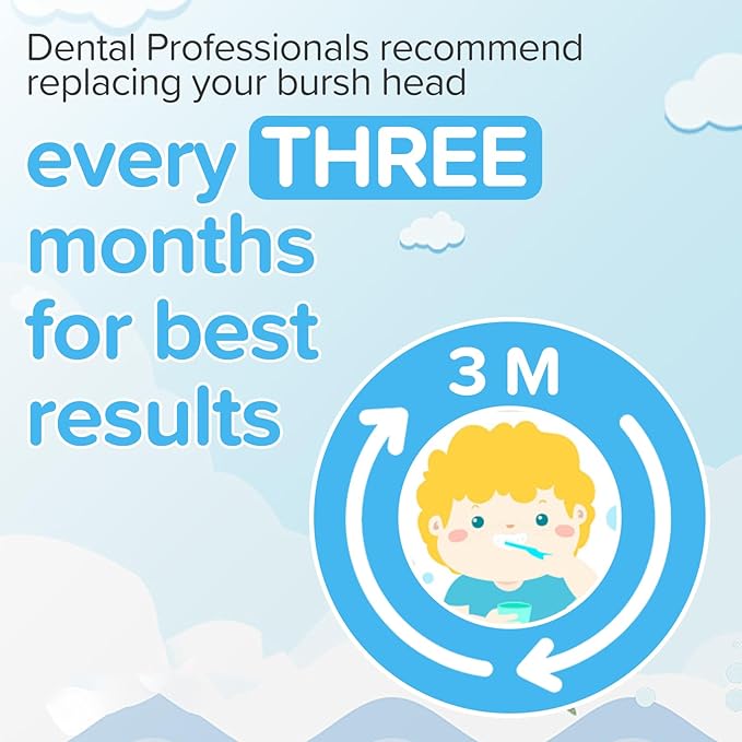 Replacement Toothbrush Heads Compatiable with Burst Kids Electric Toothbrush, Soft Charcoal Bristles for Gentle on Gum & Deep Cleaning, Blue, Pack of 10