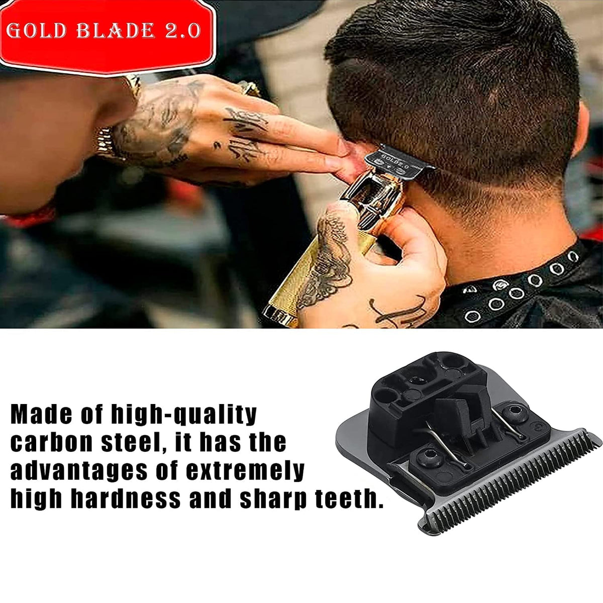 FX707ZB2 Replacement Blades Compatible with BaBylissPRO FX787 & FX726 Trimmers, for Outlining Hair Trimmers (FX787) and Trimmers (FX726) - black,3pcs