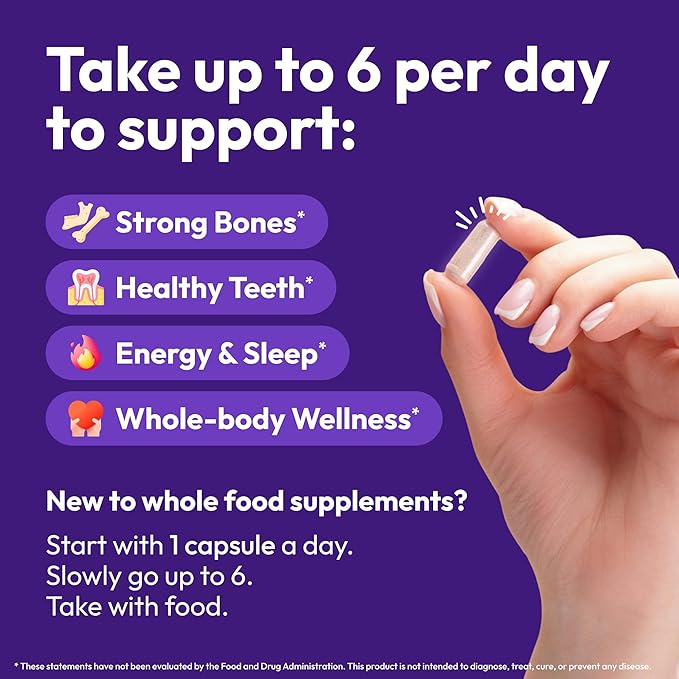 Bone & Jaw Restore – Calcium Supplements with Vitamin D3, K2 & Magnesium | Non-GMO | Bone Builder & Nutrition Support for Women & Men | Density Support Formula | 180 Capsules Bottle