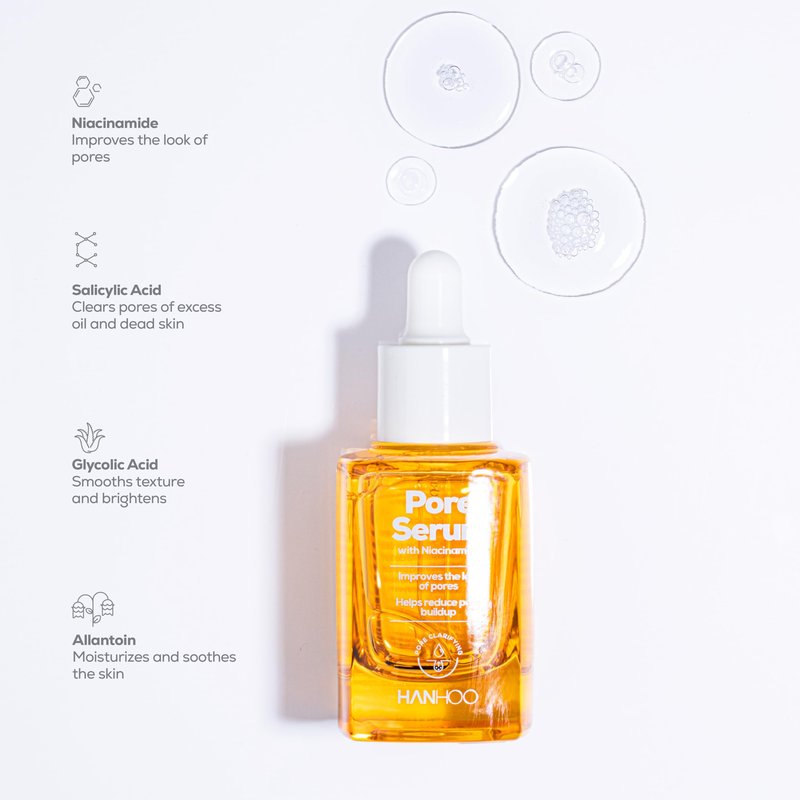 Hanhoo Pore Collection, Pore Cleanser 6.76 Fl. Oz., Pore Serum 1 Fl. Oz., T-Zone Pore Patch 8 Ct, with Niacinamide and Salicylic Acid, Pore Patches, Clarifies Clogged Pores, Korean Skincare