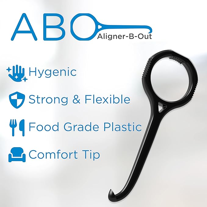 Aligner-B-Out v2 | Beautiful Black 4 Pack | Invisalign Remover Tool & Aligner Remover Tool For All Aligners & Removable Retainers | Orthodontist Recommended Invisalign Accessories