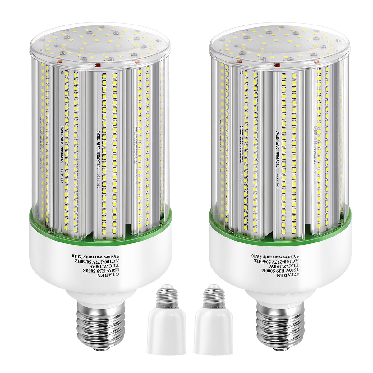 GTAREN 150W LED Corn Cob Light Bulb 2Pack,Equivalent 600W Metal Halide HPS HID CFL,5000K Daylight,E39 Mogul Base LED Retrofit Bulb,for Commercial Industrial Lighting Gyms Workshop Bay Light Fixture
