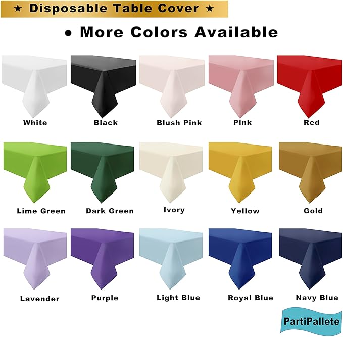 3-Pack Premium Plastic Lavender Tablecloth Disposable 54" x 108" Rectangle Lilac Table Cover Party Mauve PEVA Table Cloths for Parties Birthday Wedding Engagement,Light Purple