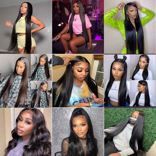 VGIRL Glueless 13x4 HD Lace Front Wigs Human Hair Pre Plucked with Baby Hair 180 Density 10A Straight Transparent Lace Frontal Human Hair Wigs for Black Women Bleached Knots (18 inch, Natural Color)