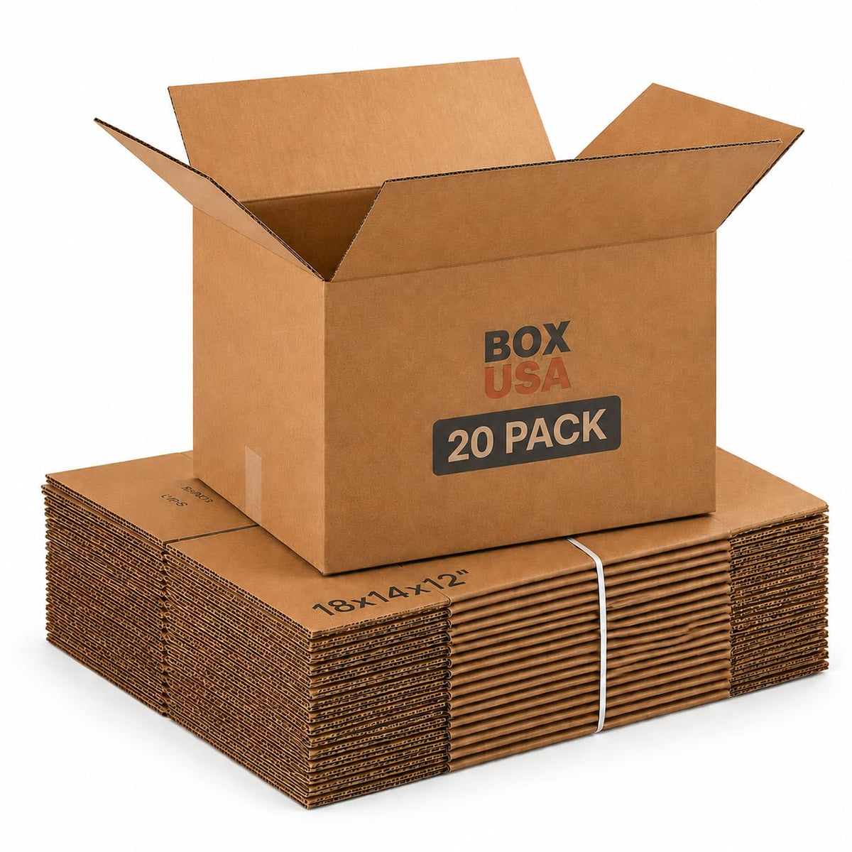 BOX USA Moving Boxes Medium 18"L x 14"W x 12"H 20-Pack - Corrugated Cardboard Box for Shipping, Mailing, Packing, Packaging and Storage 18x14x12