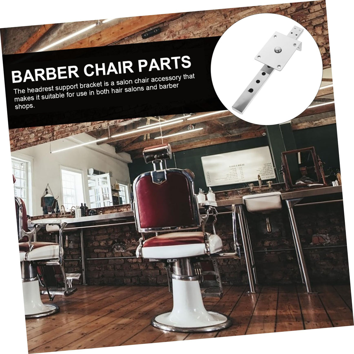 Beatifufu Salon Chair Headrest Bracket Replacement Durable Barber Chair Headrest Support Compatible with Salon Chair Accessories Easy Installation Barber Chair Parts