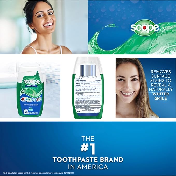 Complete Plus Scope Minty Fresh Liquid Gel CRES.t Toothpaste 4.6 oz (Pack of 2) (Pack of 2)