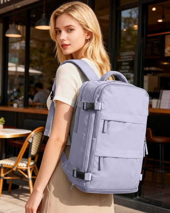 coofay Large Carry On Backpack Flight Approved Personal Item Travel Backpack For Women Airline Approved Waterproof Sports Luggage Backpack Casual Daypack Small Hiking Backpack Purple Backpack