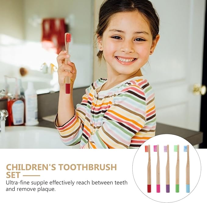 TOYANDONA 5Pcs Toothbrush with Charcoal Soft Bristles Ergonomic Round Handle Portable Manual Tooth Brush for Comfortable Grip Design Random Color