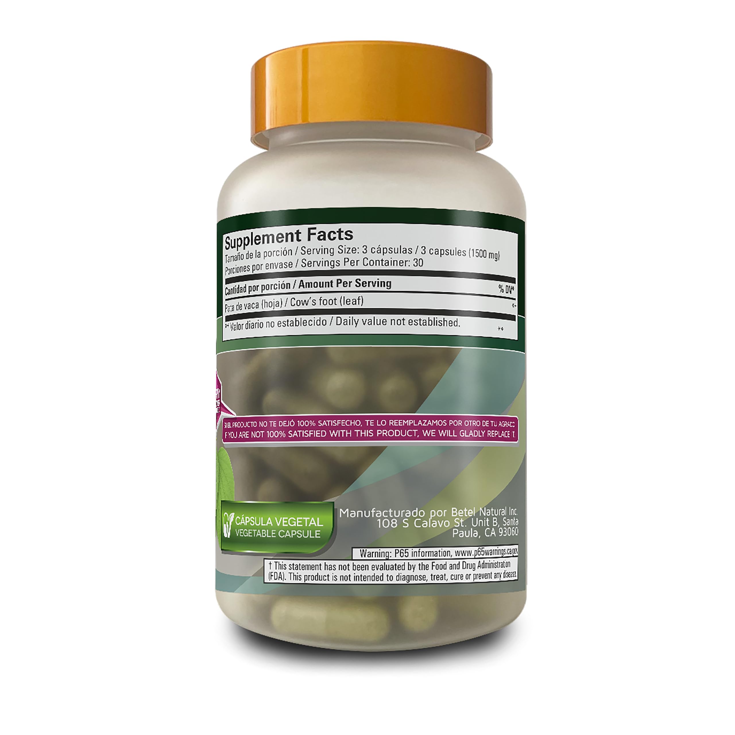 Betel Natural Pata de Vaca (Cows Foot Herb) Natural Superfood from Brazil - 1500 mg Per Serving