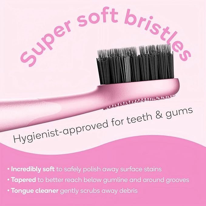 Burst Curve Sonic Electric Toothbrush for Adults (Blush Pink) | Slim Travel Brush with Cover | Ultra Soft Bristles | Up to 2 Month Rechargeable Battery | Two Modes & Timer