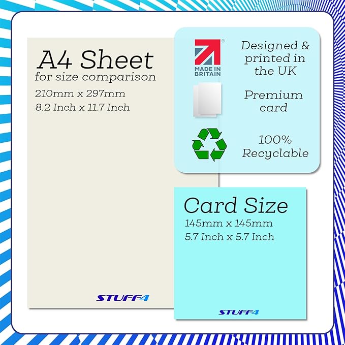 Stuff4 20th Birthday Card for Men Women Him Her - 7305 Days Old - Funny Adult Twenty Twentieth Happy Birthday Card for Brother Sister Son Daughter Cousin, 5.7 x 5.7 Inch Humor Joke Greeting Cards