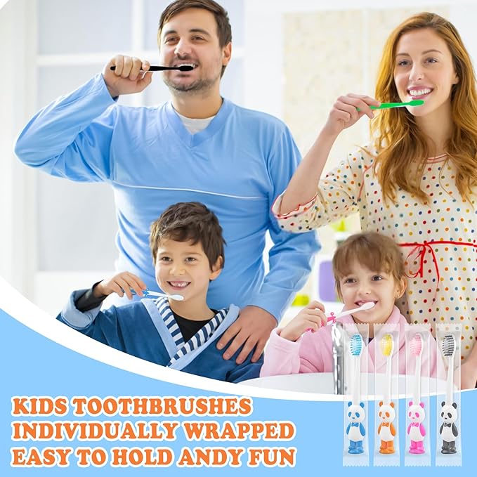 Disposable Toddler Toothbrush Kids Bulk Pack of 60,Suction Cup Bulk Children Toothbrushes for Kid Age 2+ Individually Wrapped Animal Toothbrush for Boys,Girls,for Home,School,Camp,Daycare,Travel