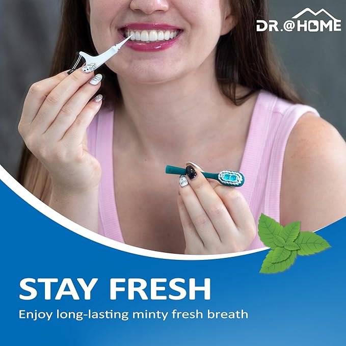 Disposable Travel Toothbrush on The go, Oral Care Set, Prepasted Mini Toothbrush 5 in 1 (Mint Paste+ Soft Bristles+Flosser+Pick+Tongue Scraper) | Individually Wrapped (48 Count - 2 Pack)