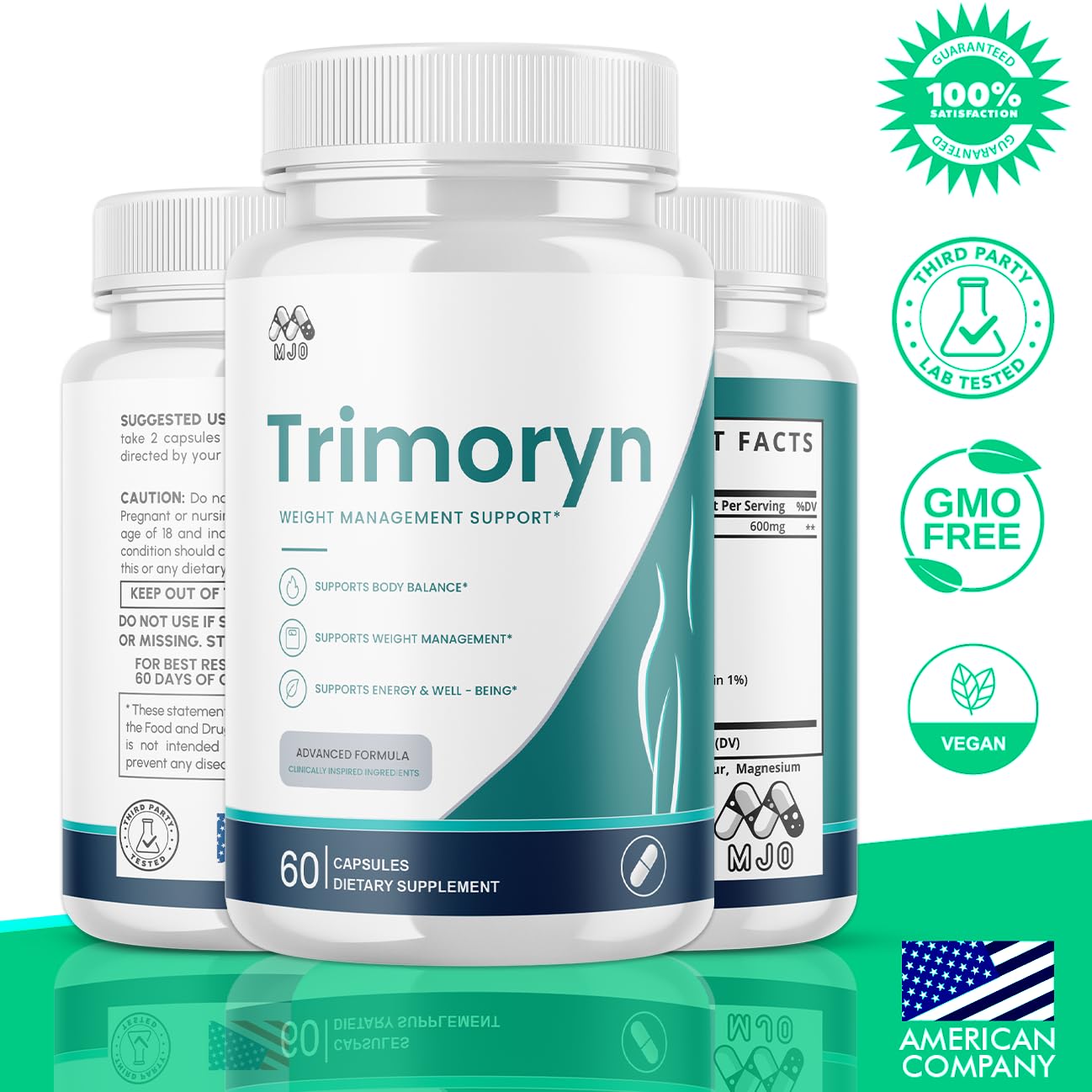 (2 Pack) Trimoryn Capsules, Official Trimoryn Pills with All Natural Ingredients, Advanced Trimorin Wellness Support Supplement, Max Strength Healthy Lifestyle Vitamins for Women & Men (120 Capsules)