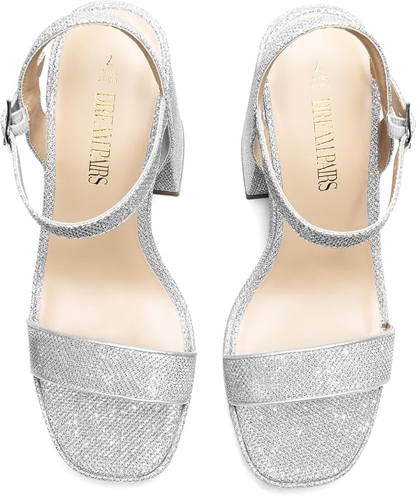 DREAM PAIRS Heels for Women Block Chunky Platform High Heels Open Toe Fashion Wedding Party Evening Prom Dance Ankle Strap Dress Pump Sandals Shoes